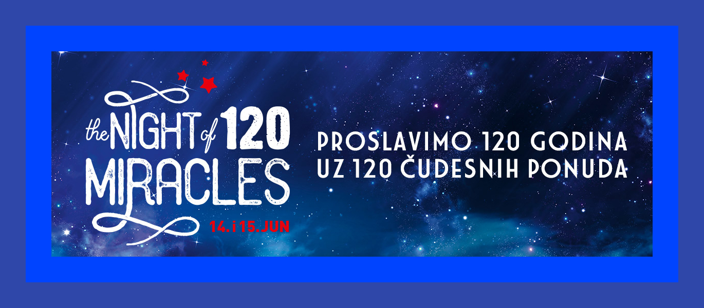 Night of Miracles 2019 - Proslavimo 120 godina uz 120 čudesnih ponuda