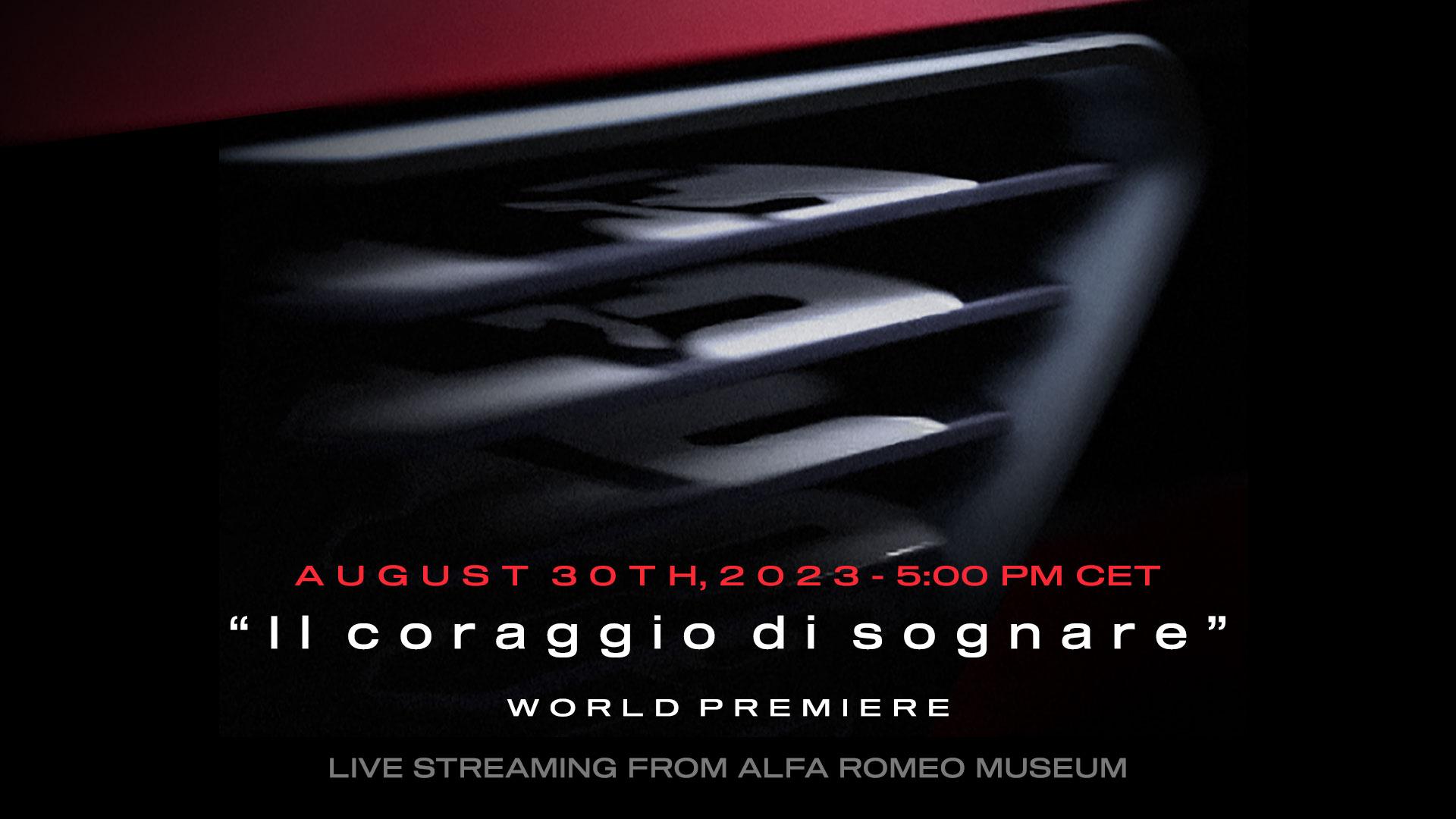 30. avgust u 17h Alfa Romeo predstavlja ''Il coraggio di sognare'' svetsku premijeru